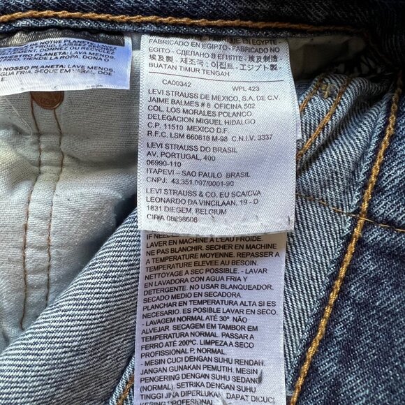 Vintage Levi's Mens W34 L34 Blue 501 Original Fit Button Fly Denim Jeans - Picture 9 of 16